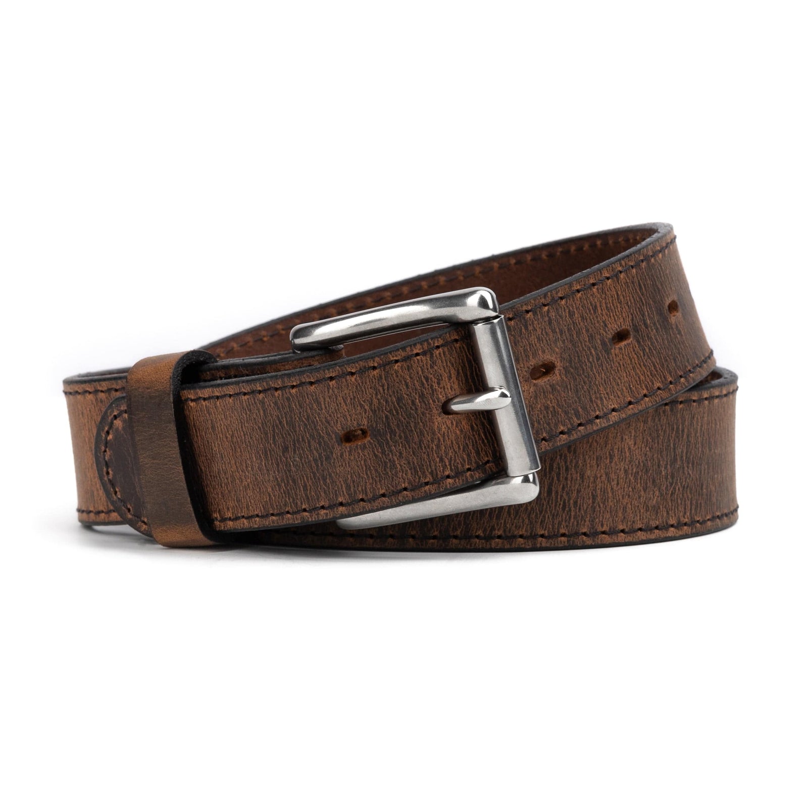Main Street Forge Belt Pant Size 30 (Belt Size 32) / Bootlegger Brown The Baron Leather Belt for Men | Made In USA | Men's Full Grain Leather Belt 816895026472