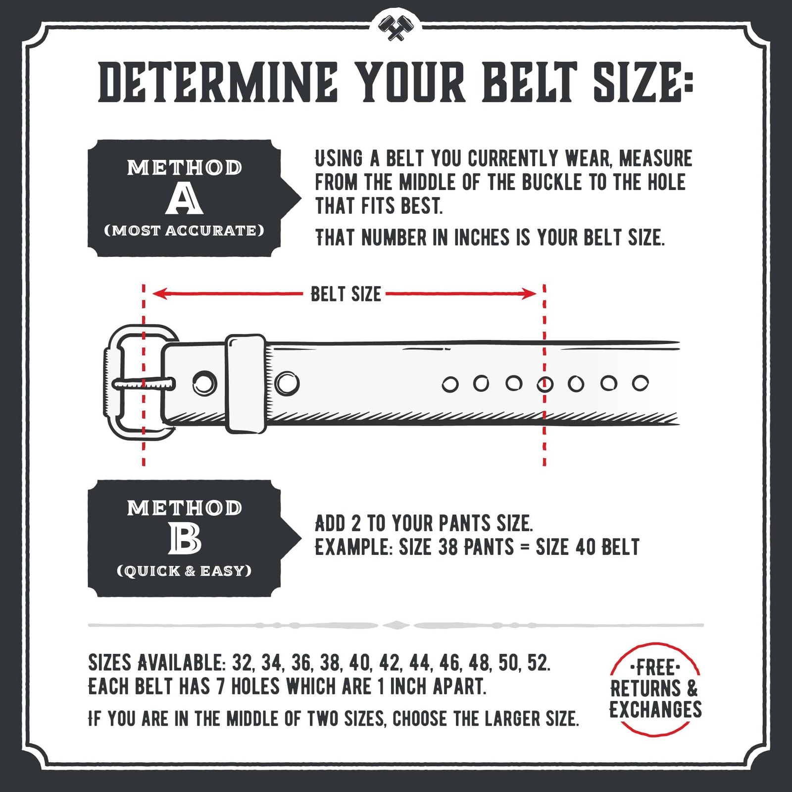 Main Street Forge Belt The Bootlegger Leather Belt | Made in USA | Full Grain Leather | Men's Belt
