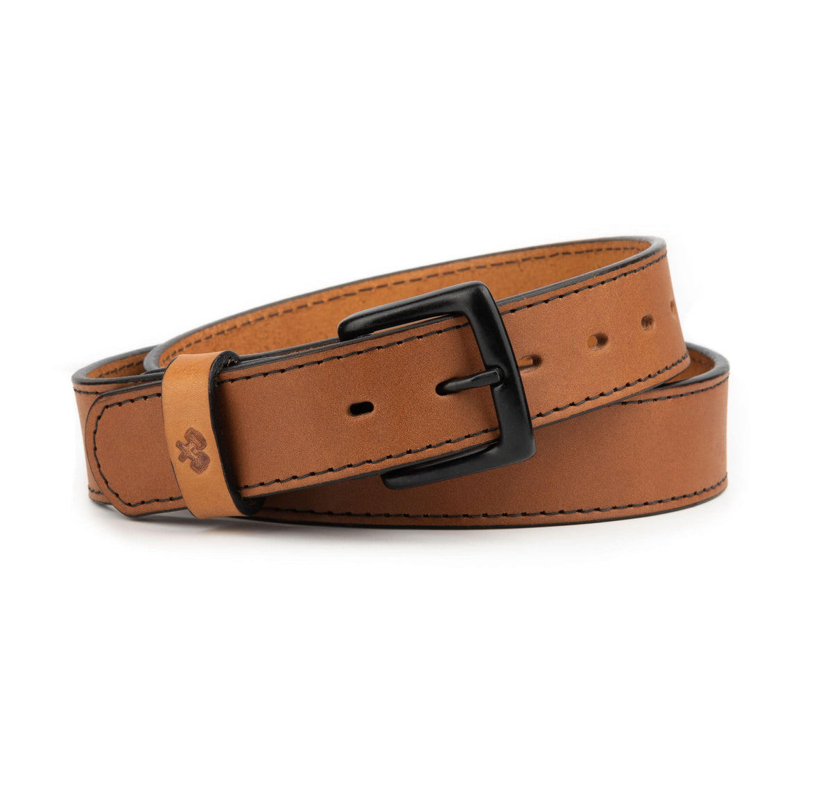 Main Street Forge Belt Pant Size 30 (Belt Size 32) / Tan The All American Stitched Leather Belt
