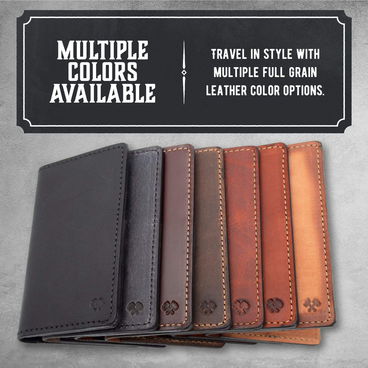 Main Street Forge Small Goods Leather Passport Holder | Full Grain Leather Cover | Perfect for Travel | Made in USA