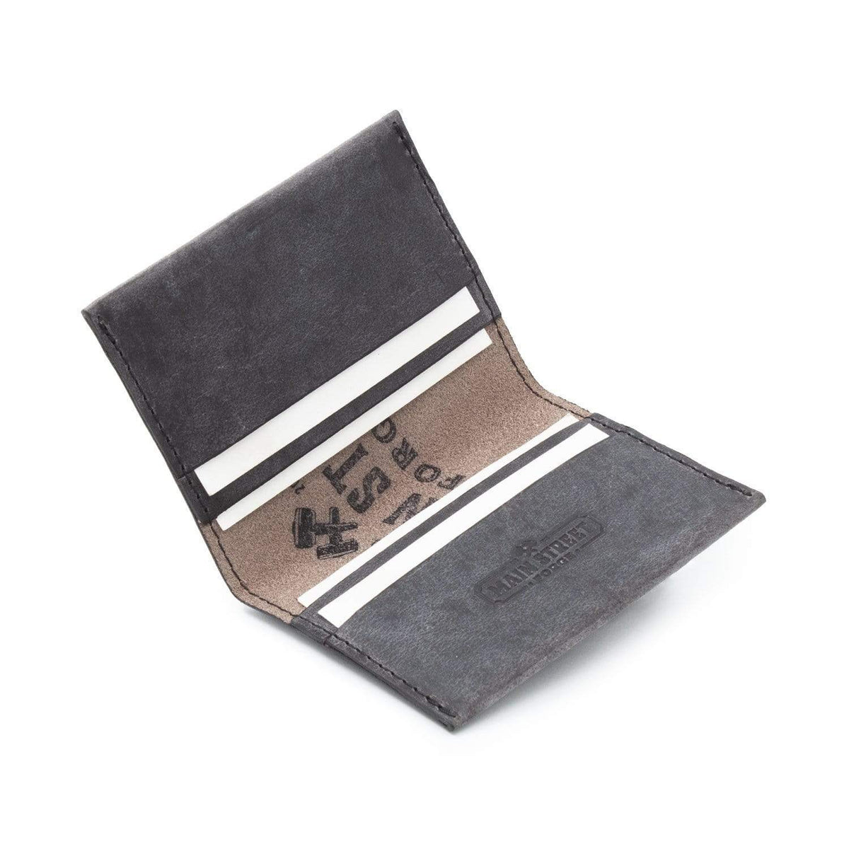 Main Street Forge Wallet Avalanche Gray Premium Full Grain Leather Business Card Case and Wallet - Lightweight & Slim for Men & Women 816895020371