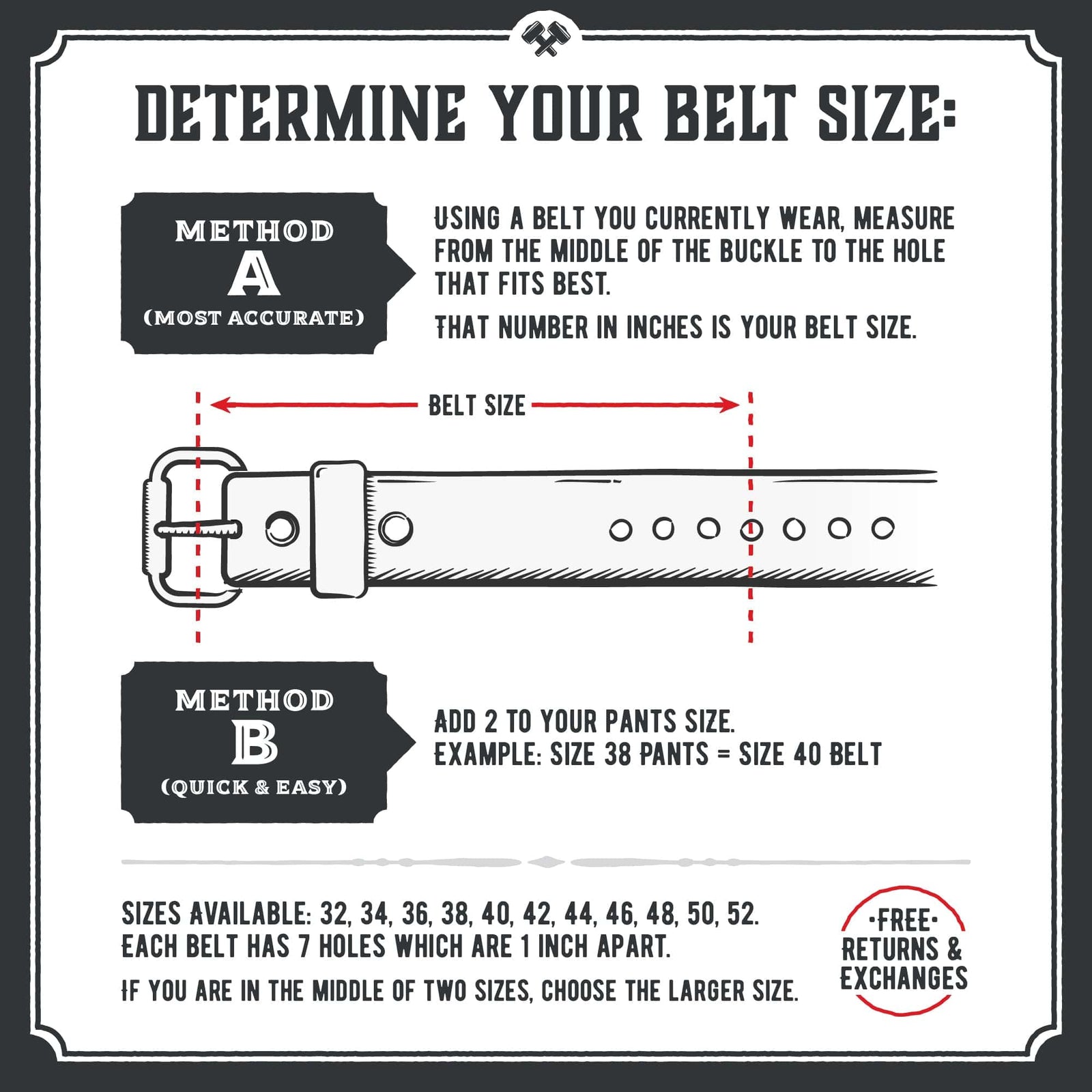 Main Street Forge Belt The Foreman Leather Belt | Made in USA | Full Grain Leather | Men's Belt | 1.5 Inch Width